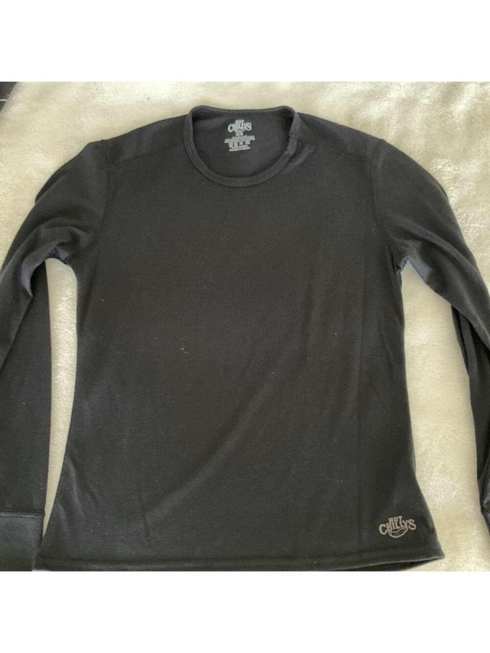 Hot Chillys Youth LightWeight Crewneck Midweight Black Base Layer Sz Medium